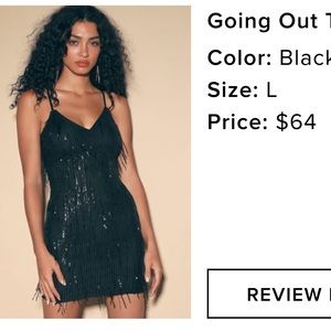 Lulus Going Out Tonight Black Sequin Fringe